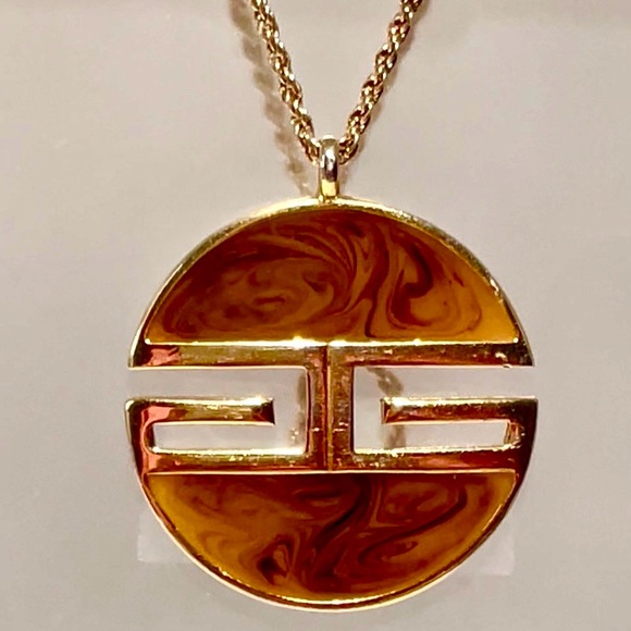 Givenchy Jewelry - Givenchy Paris New York 1978 Medallion Logo Necklace on 24” Solid Rope Chain